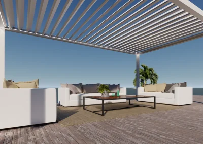 Pérgola bioclimática con cerramiento en Madrid