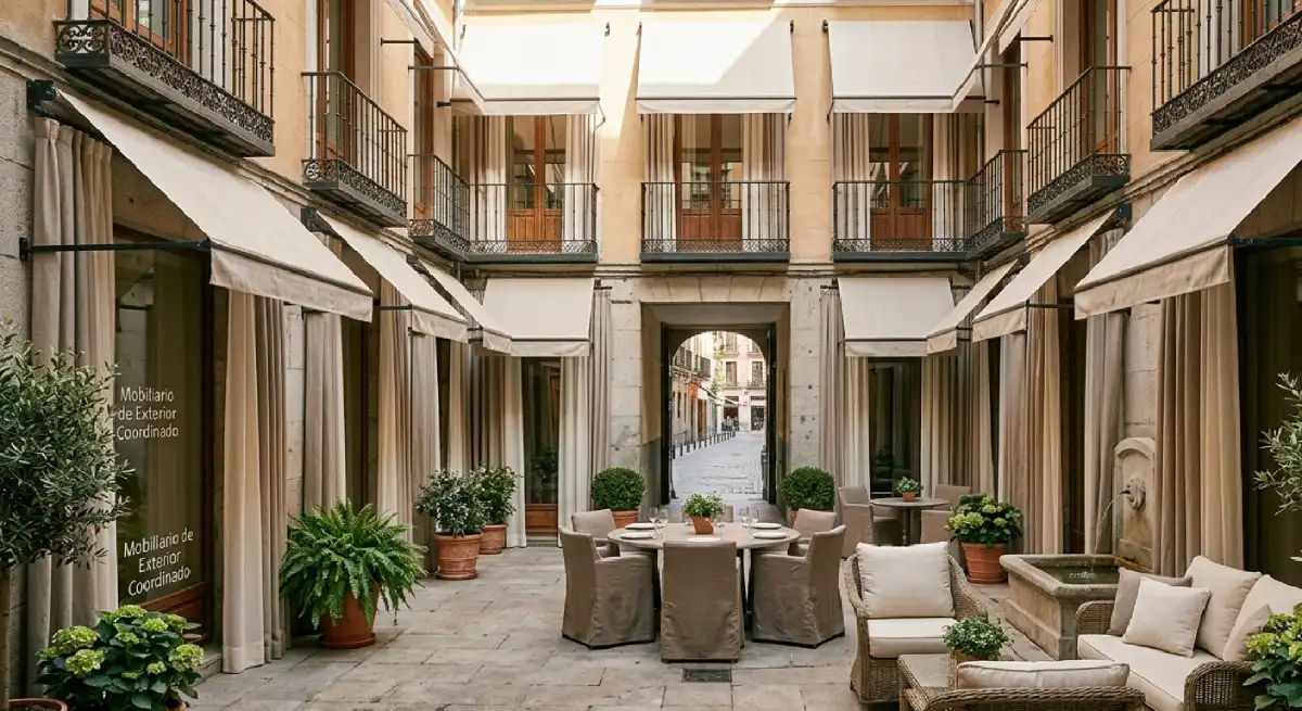 Toldo para patios: sombra y estilo para tu espacio exterior en Madrid